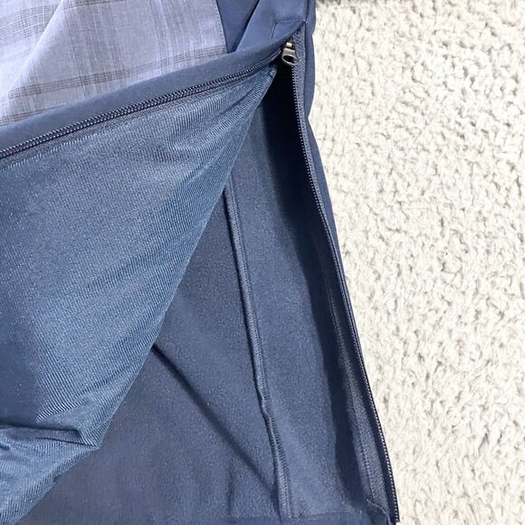 G III Atlanta Braves Sweater Mens Large Blue Plaid 1/2 Zip Pullover Logo - Picture 3 of 7